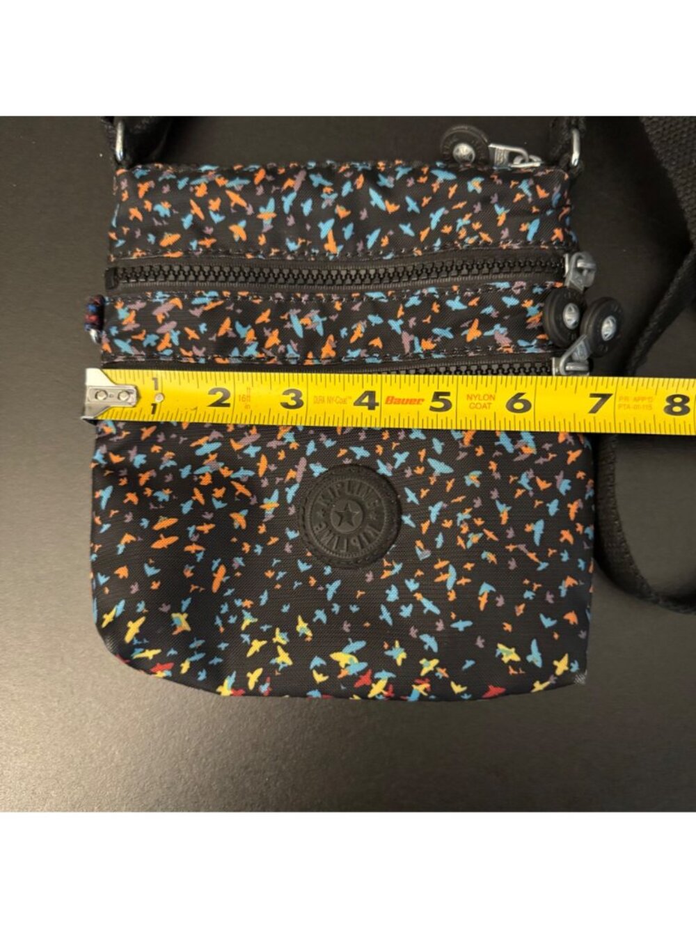 Kipling Crossbody Bag With Multicolor Print Adjustable Strap & Multiple Zipper C - Picture 12 of 12